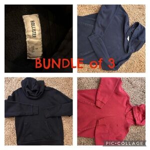 Bundle of Three size small men’s Hollister sweatshirts.